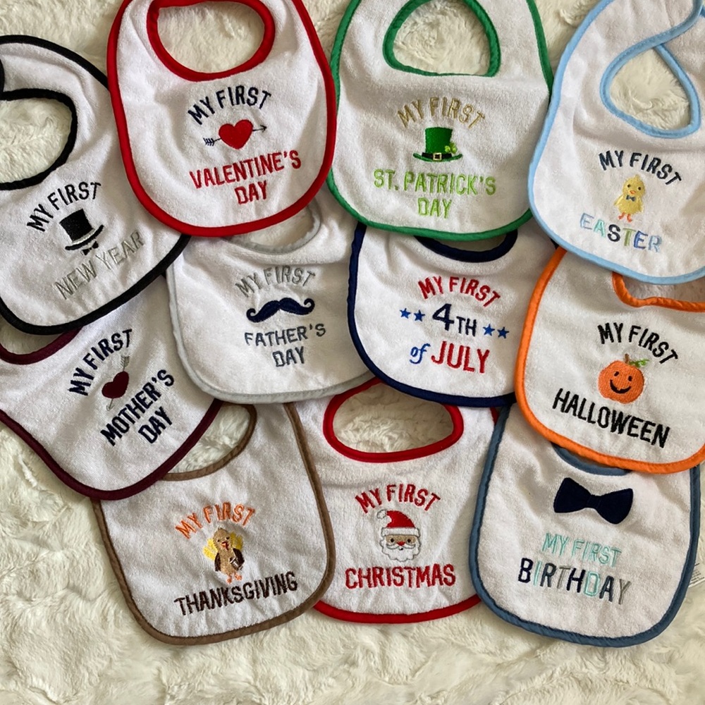 “My First” bib set for boy